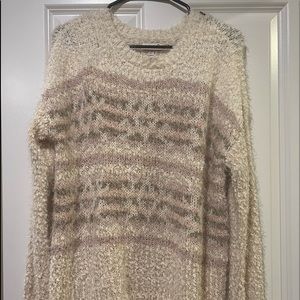 Fluffy soft striped sweater